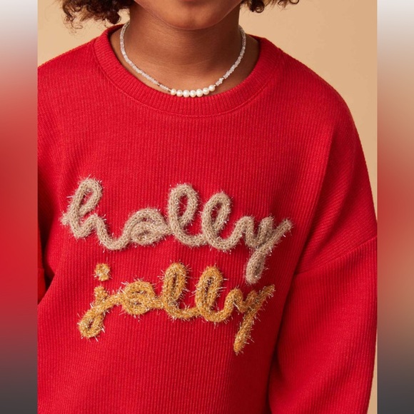 Hayden Girls Holly Jolly Holiday Christmas Sweater - Picture 2 of 6